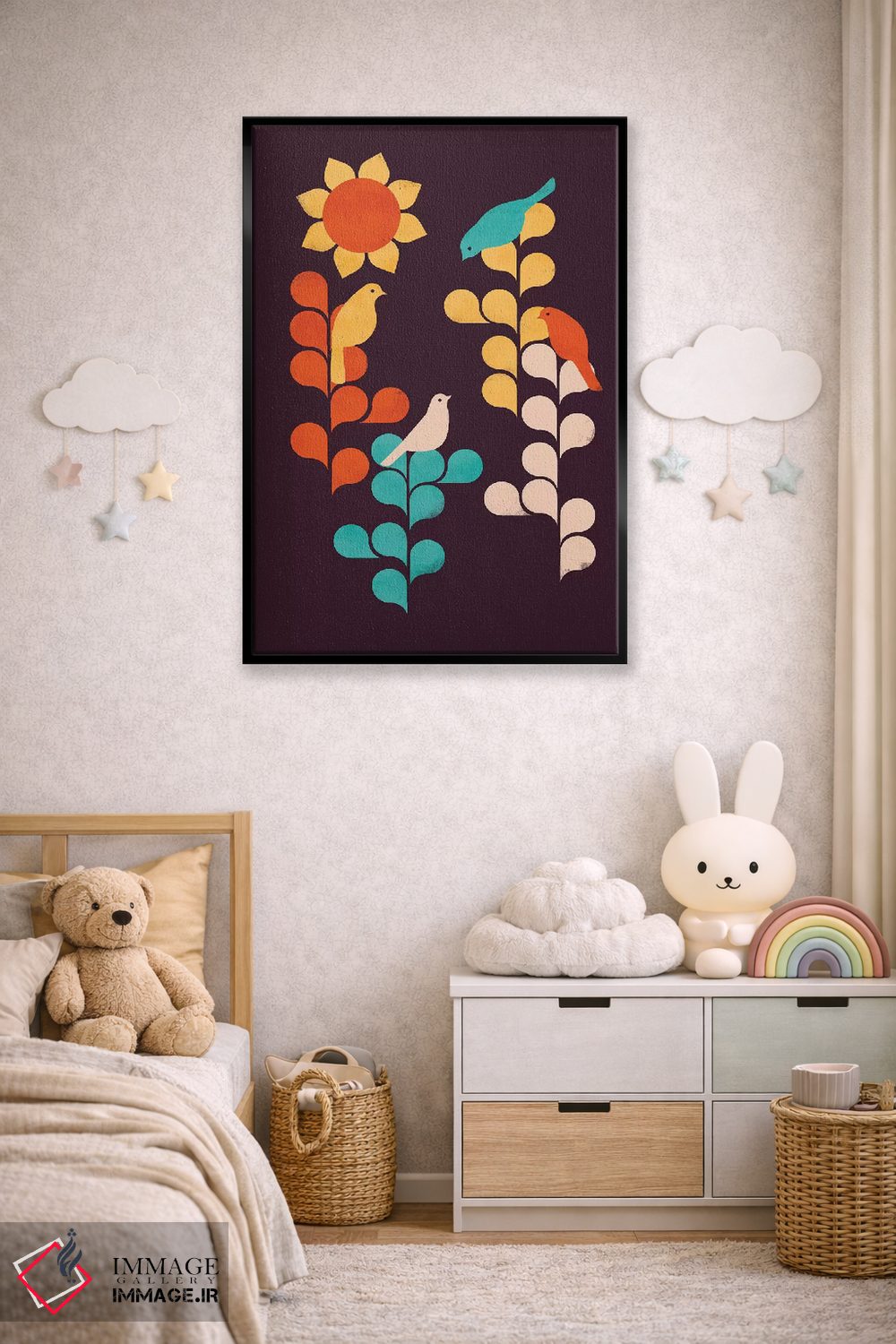 تابلو دکوراتیو گل آفتابگردان اثر جی فلک - D6B