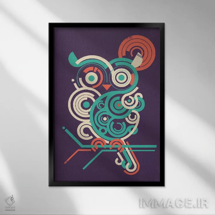 تابلو دکوراتیو جغد ۲.۰ اثر جی فلک - نمای قابدار مشکی