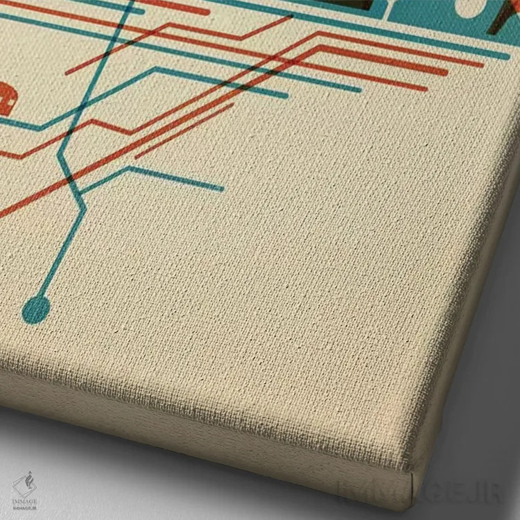 تابلو دکوراتیو آسمان مترو اثر جی فلک - نمای نزدیک بافت بوم