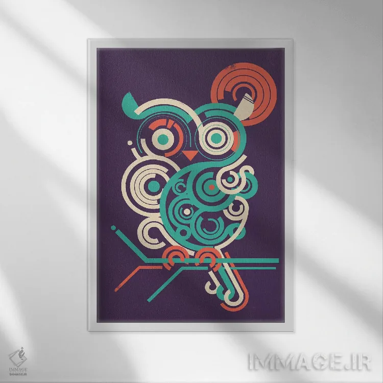 تابلو دکوراتیو جغد ۲.۰ اثر جی فلک - نمای قابدار سفید