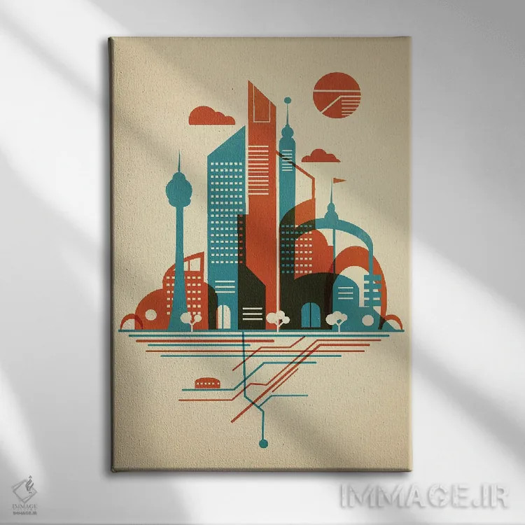 تابلو دکوراتیو آسمان مترو اثر جی فلک - نمای روبهرو روی دیوار