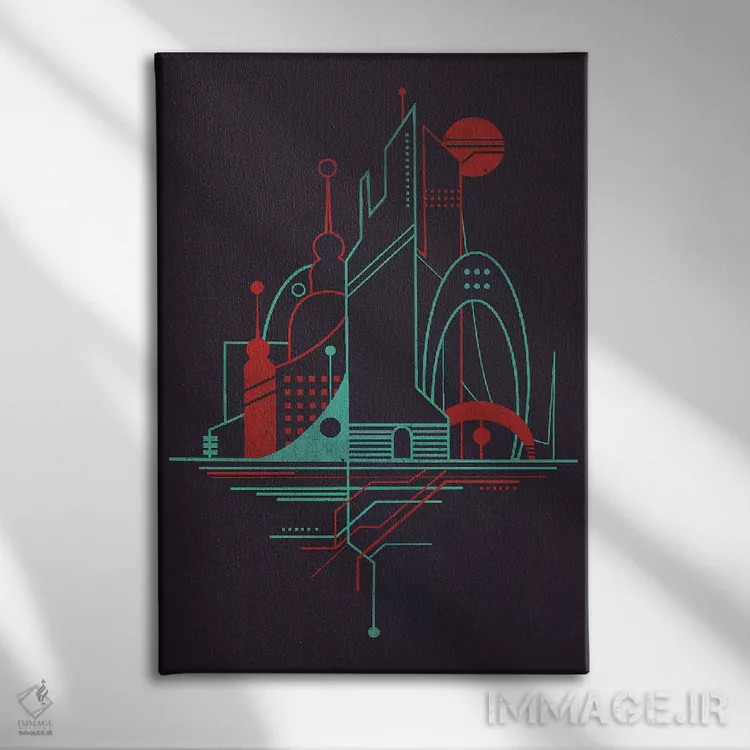 تابلو دکوراتیو آسمان مترو اثر جی فلک - نمای روبهرو روی دیوار