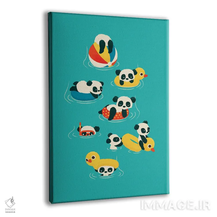 تابلو دکوراتیو پانداهای تیوپ سوار اثر جی فلک - نمای پرسپکتیو محصول