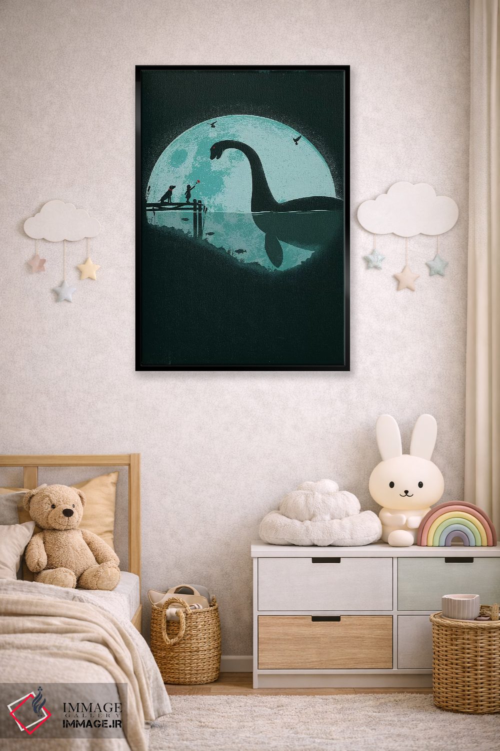 تابلو دکوراتیو برخورد زیر مهتاب آبی اثر جی فلک - D4B