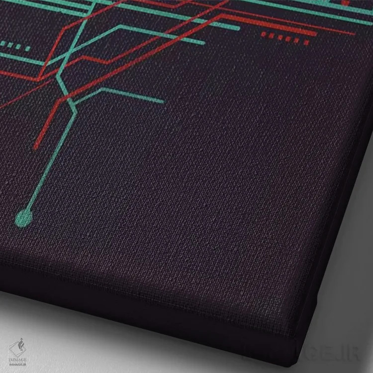 تابلو دکوراتیو آسمان مترو اثر جی فلک - نمای نزدیک بافت بوم