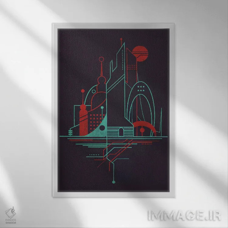 تابلو دکوراتیو آسمان مترو اثر جی فلک - نمای قابدار سفید