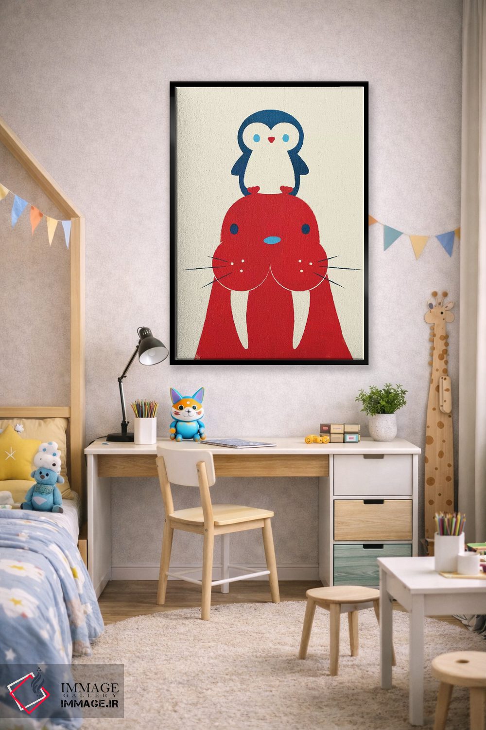 تابلو دکوراتیو پنگوئن و والروس اثر جی فلک - D1B