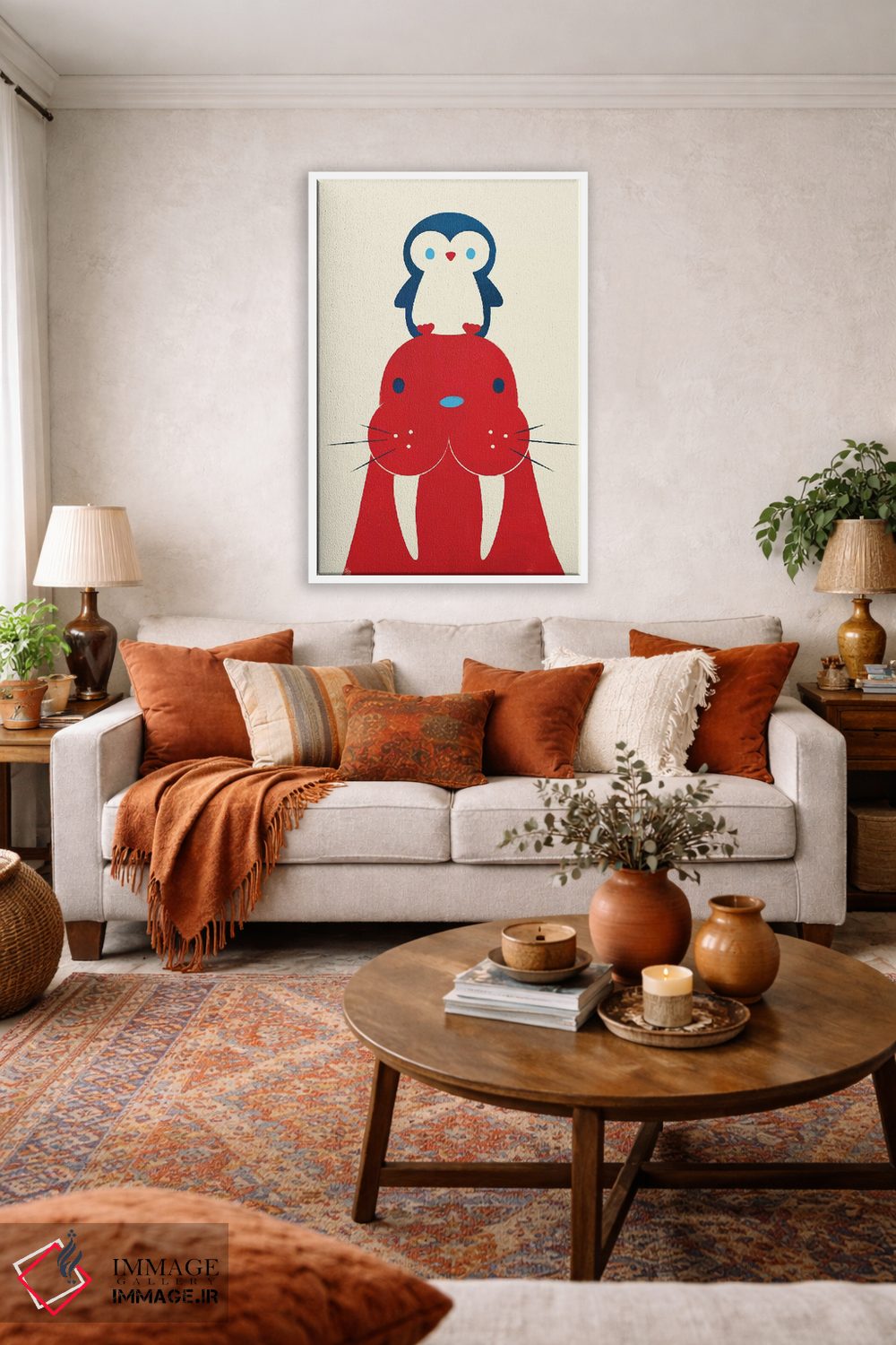 تابلو دکوراتیو پنگوئن و والروس اثر جی فلک - D2W