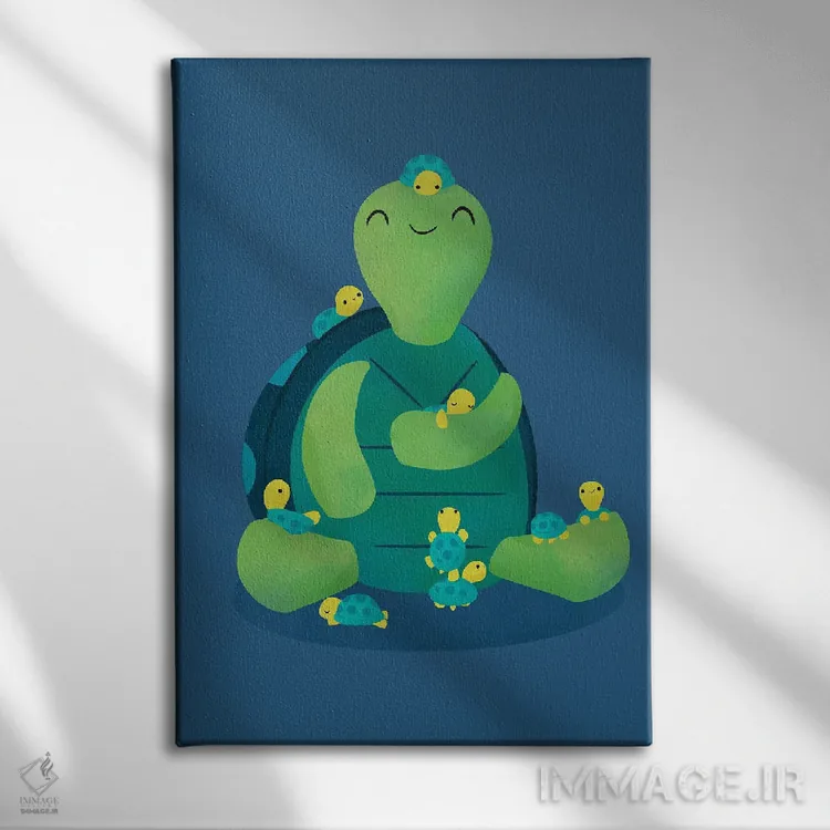 تابلو دکوراتیو مادر لاک پشت اثر جی فلک - نمای روبهرو روی دیوار