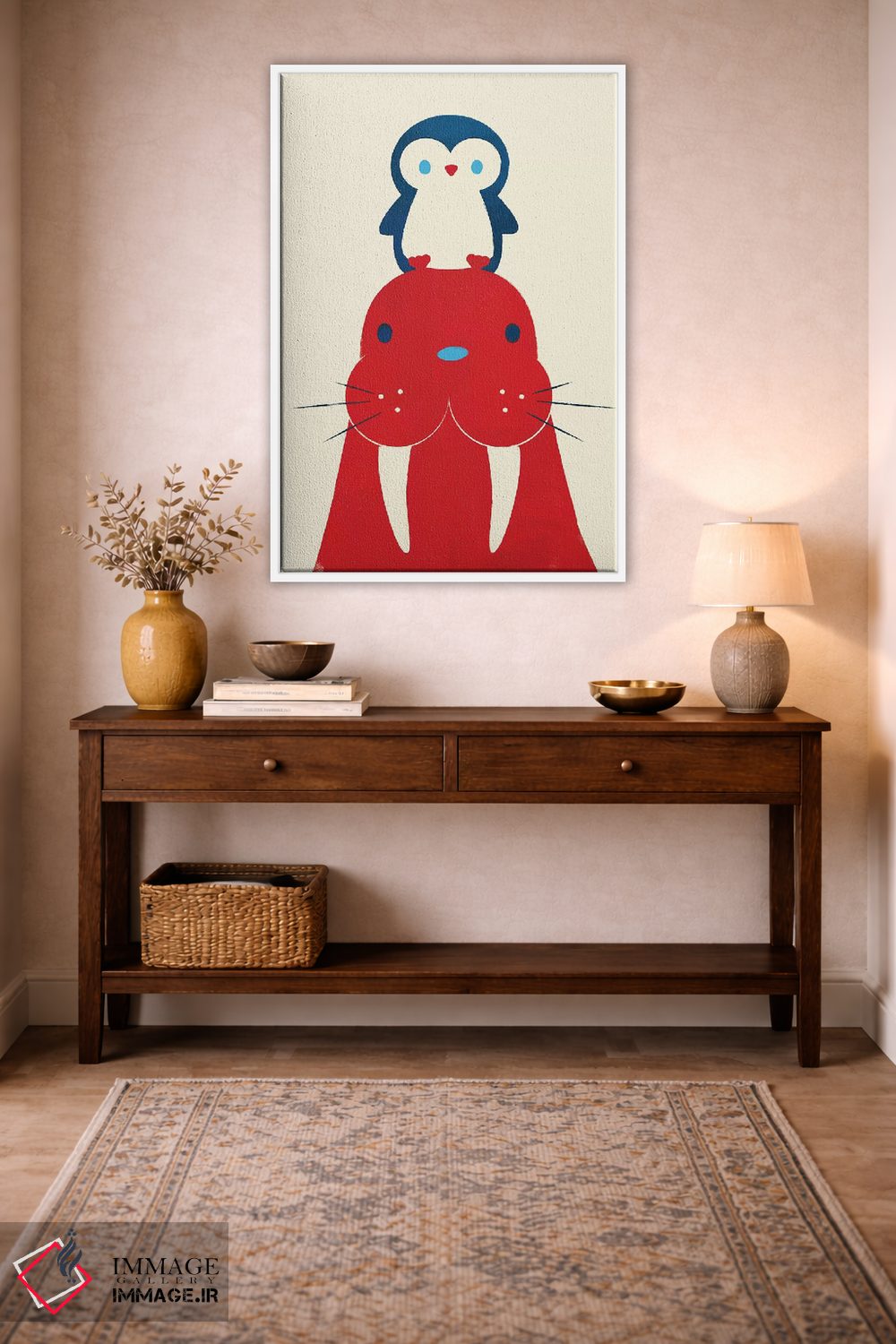 تابلو دکوراتیو پنگوئن و والروس اثر جی فلک - D3W