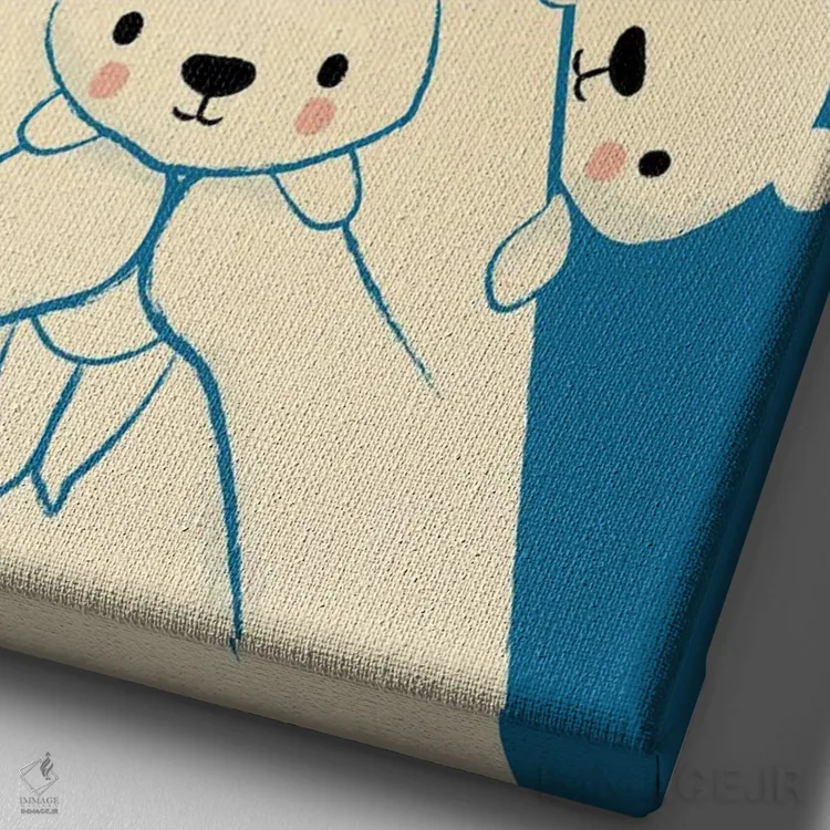 تابلو دکوراتیو پدر خرس اثر جی فلک - نمای نزدیک بافت بوم