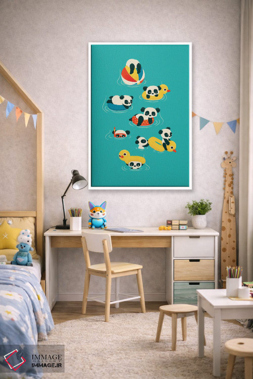 تابلو دکوراتیو پانداهای تیوپ سوار اثر جی فلک - D1W