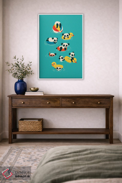 تابلو دکوراتیو پانداهای تیوپ سوار اثر جی فلک - D3W