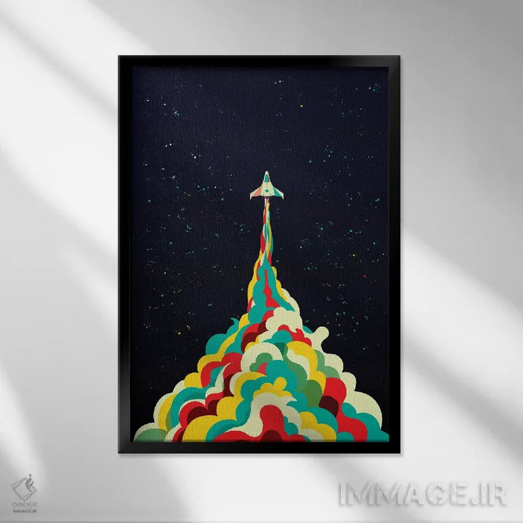 تابلو دکوراتیو به سوی آسمان اثر جی فلک - نمای قابدار مشکی