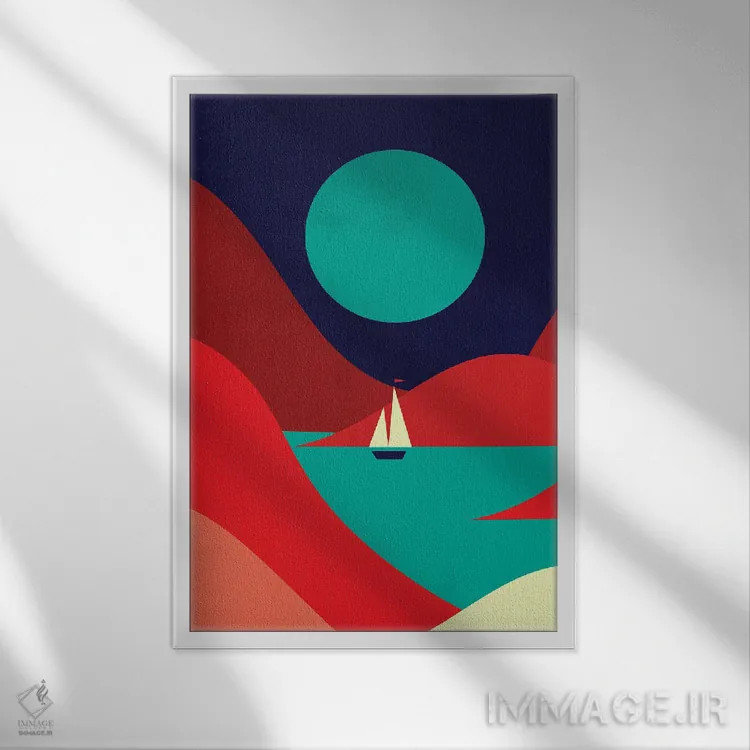 تابلو دکوراتیو خور اثر جی فلک - نمای قابدار سفید