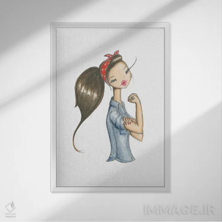 تابلو دکوراتیو روزی اثر جوزفینا فرناندز - نمای قابدار سفید