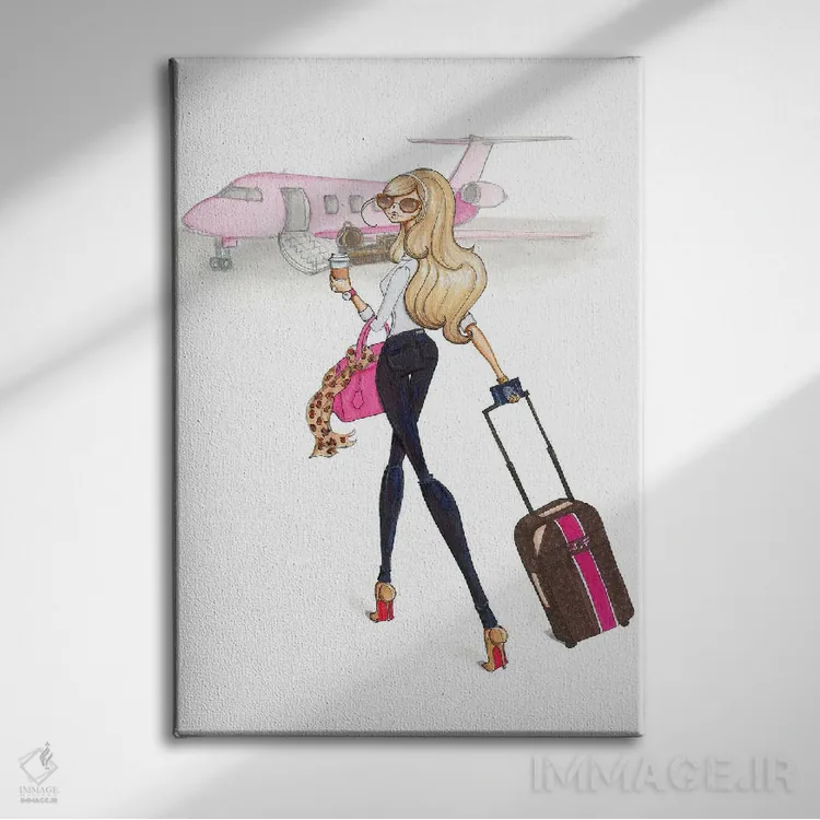 تابلو دکوراتیو حالت هواپیما اثر جوزفینا فرناندز - نمای روبهرو روی دیوار