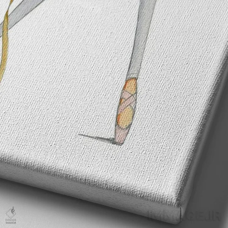 تابلو دکوراتیو تمرین پوشش اثر جوزفینا فرناندز - نمای نزدیک بافت بوم