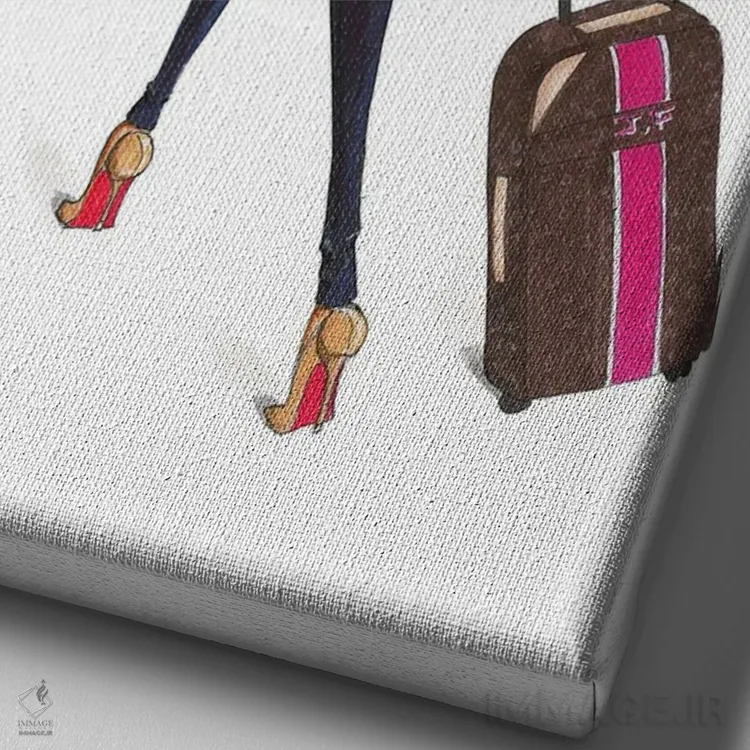 تابلو دکوراتیو حالت هواپیما اثر جوزفینا فرناندز - نمای نزدیک بافت بوم