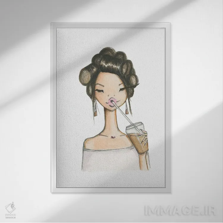 تابلو دکوراتیو سلنا اثر جوزفینا فرناندز - نمای قابدار سفید