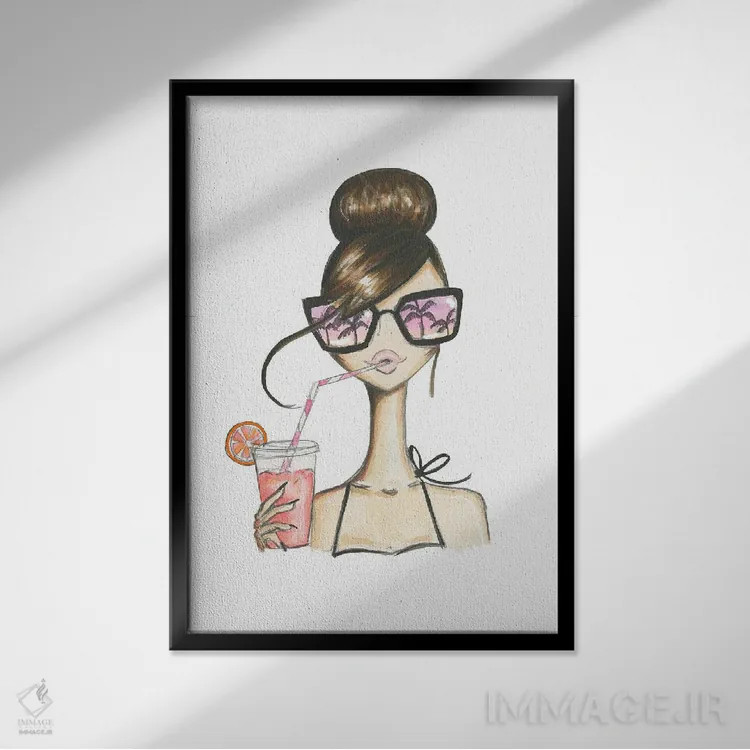 تابلو دکوراتیو حس و حال غروب اثر جوزفینا فرناندز - نمای قابدار مشکی