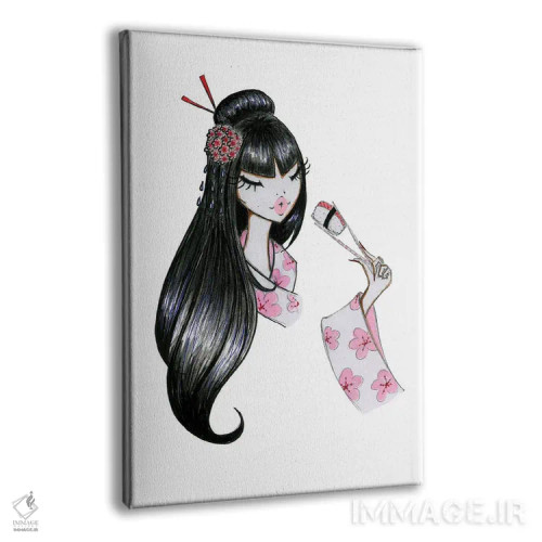تابلو دکوراتیو دختر سوشی اثر جوزفینا فرناندز - نمای پرسپکتیو محصول