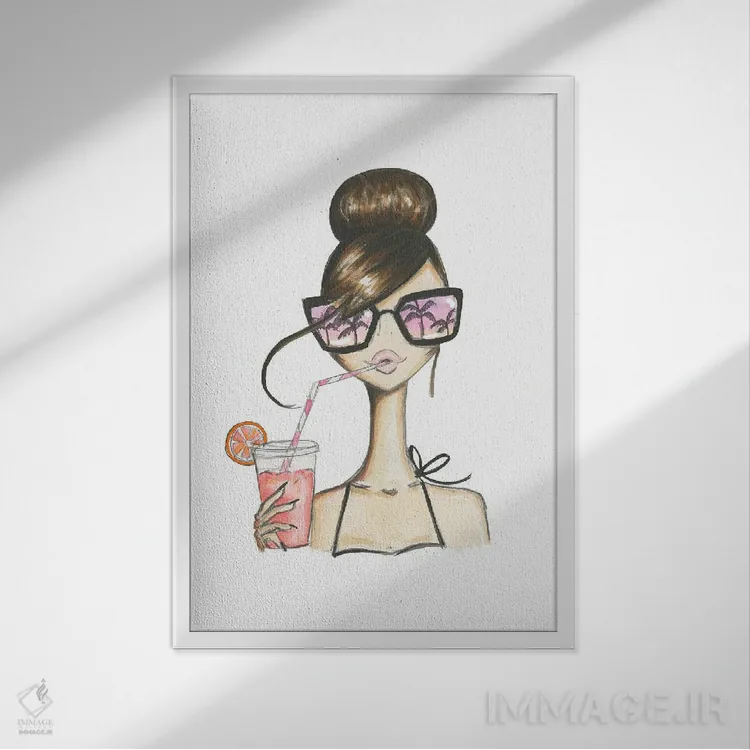 تابلو دکوراتیو حس و حال غروب اثر جوزفینا فرناندز - نمای قابدار سفید