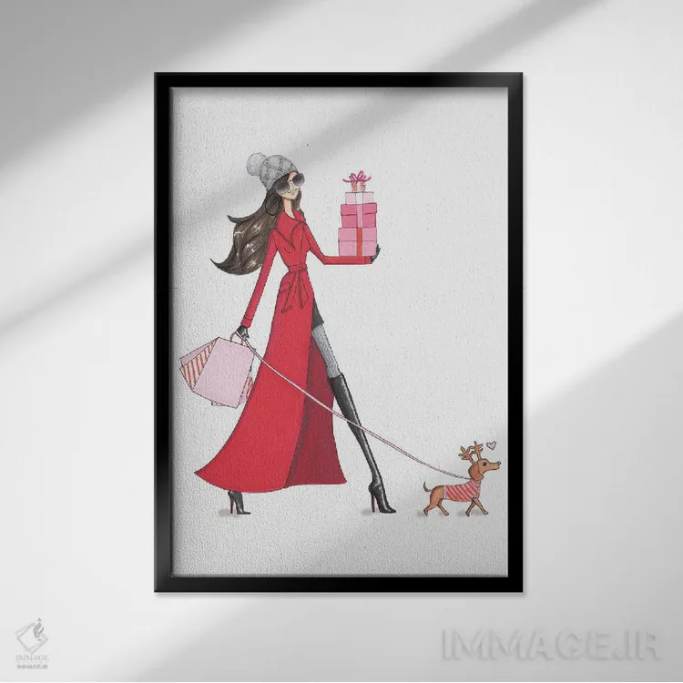 تابلو دکوراتیو بابانوئل عزیزم اثر جوزفینا فرناندز - نمای قابدار مشکی