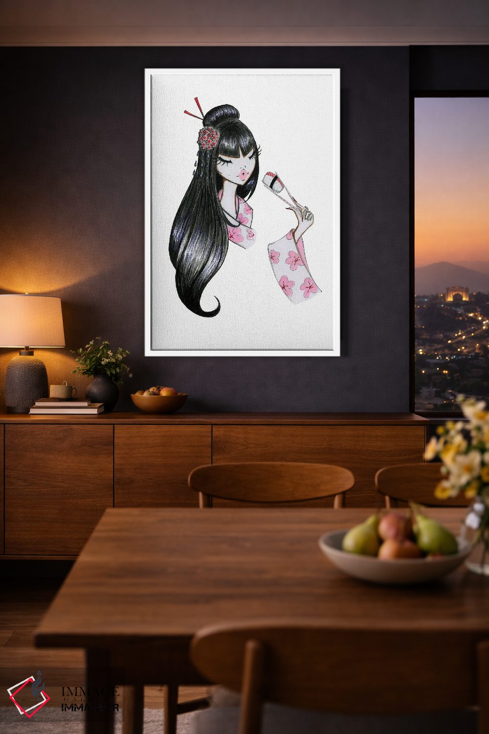 تابلو دکوراتیو دختر سوشی اثر جوزفینا فرناندز - D4W