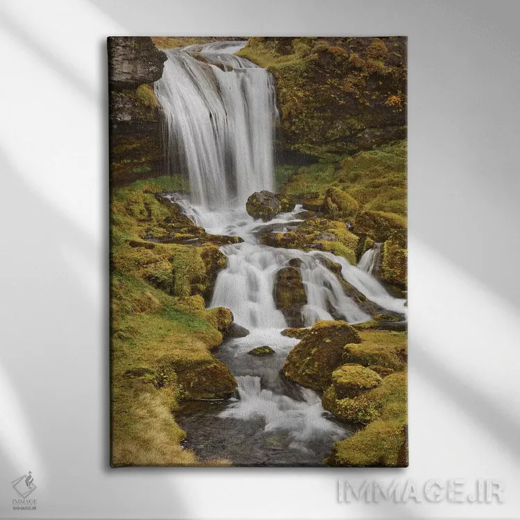 تابلو دکوراتیو Sheep'S Waterfall,ایسلند، آبشار گوسفندها اثر جان فورد - نمای روبهرو روی دیوار