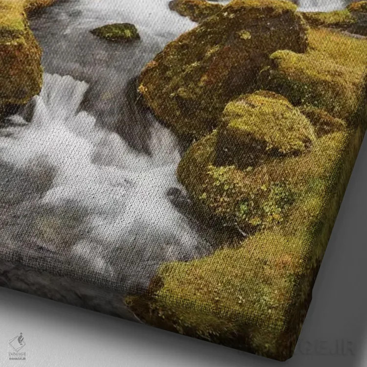 تابلو دکوراتیو Sheep'S Waterfall,ایسلند، آبشار گوسفندها اثر جان فورد - نمای نزدیک بافت بوم