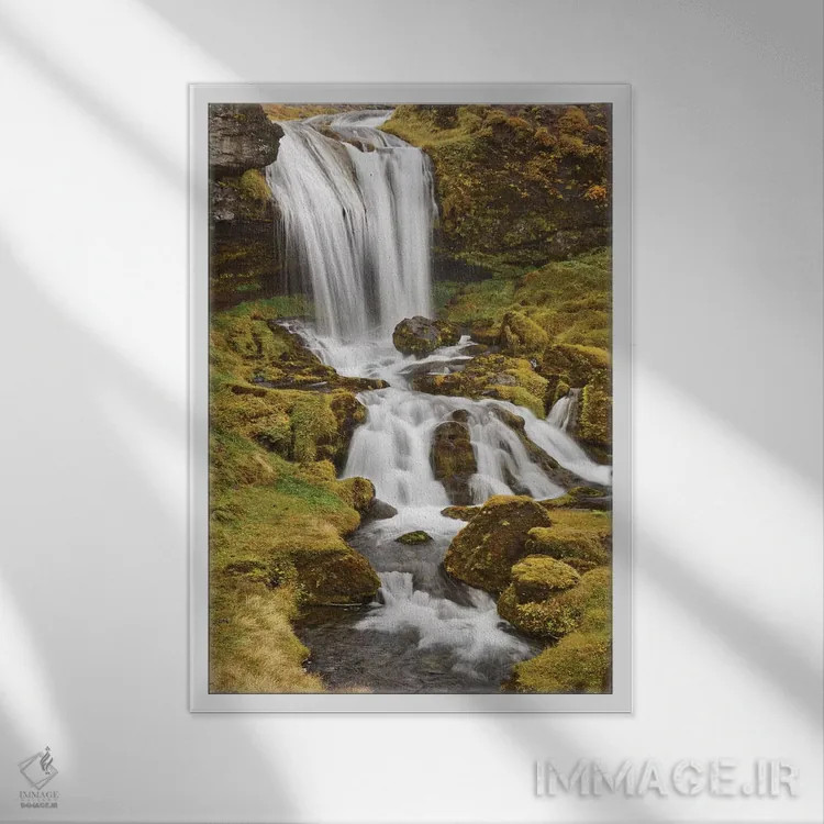 تابلو دکوراتیو Sheep'S Waterfall,ایسلند، آبشار گوسفندها اثر جان فورد - نمای قابدار سفید