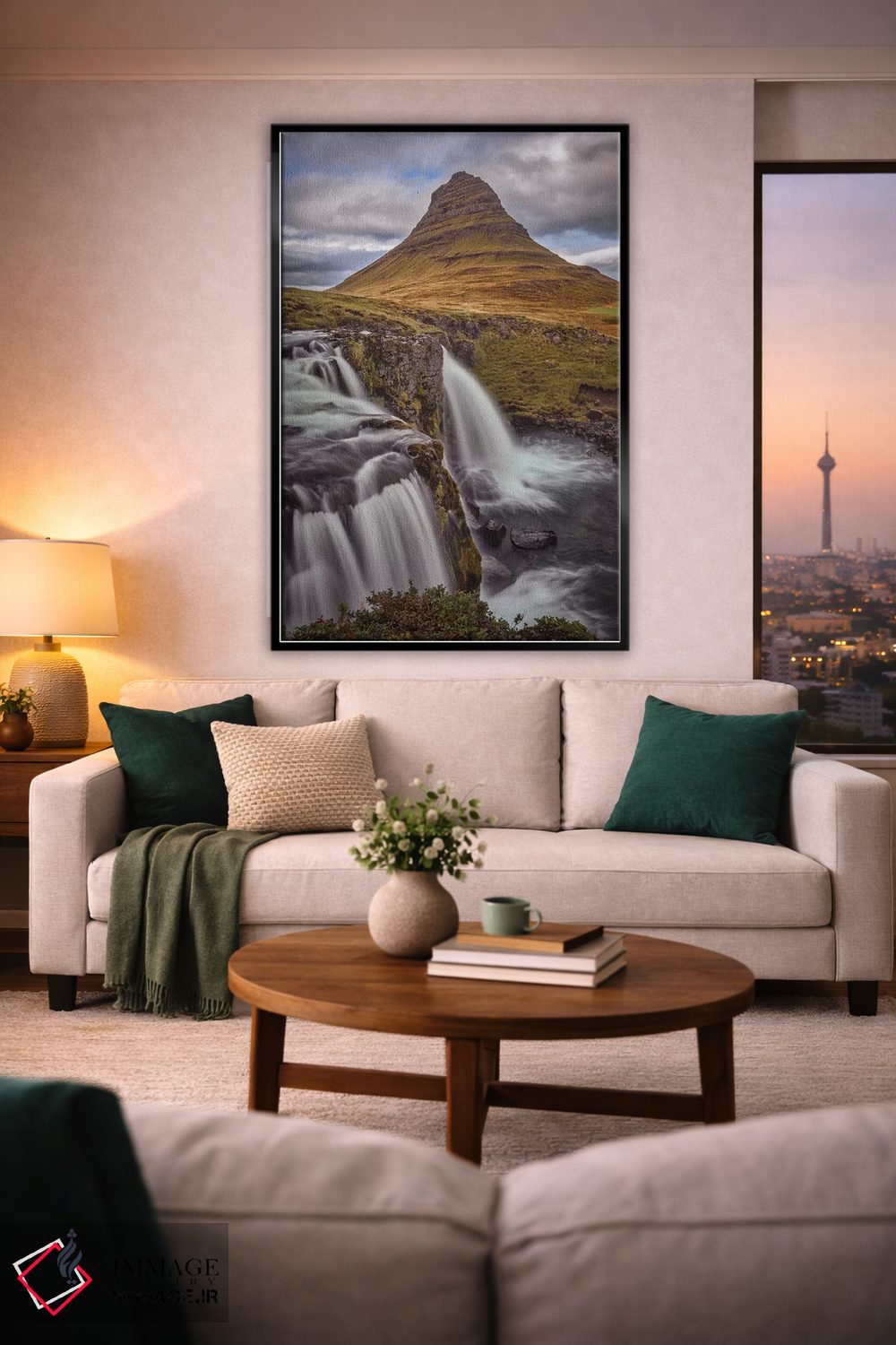 تابلو دکوراتیو Kirkjufellsfoss,ایسلند، آبشار کیرکجوفلسفوس اثر جان فورد - D2B