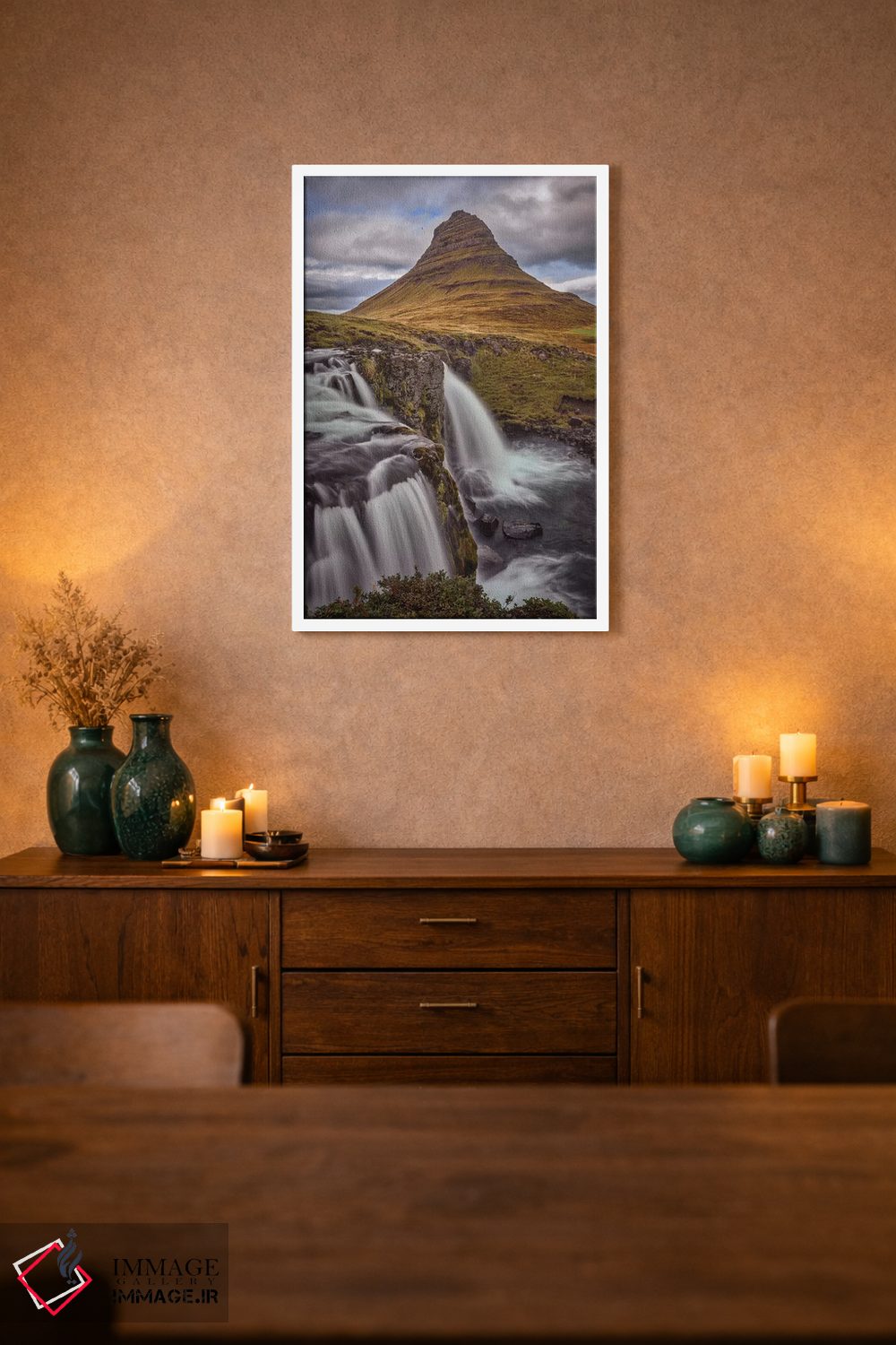 تابلو دکوراتیو Kirkjufellsfoss,ایسلند، آبشار کیرکجوفلسفوس اثر جان فورد - D1W