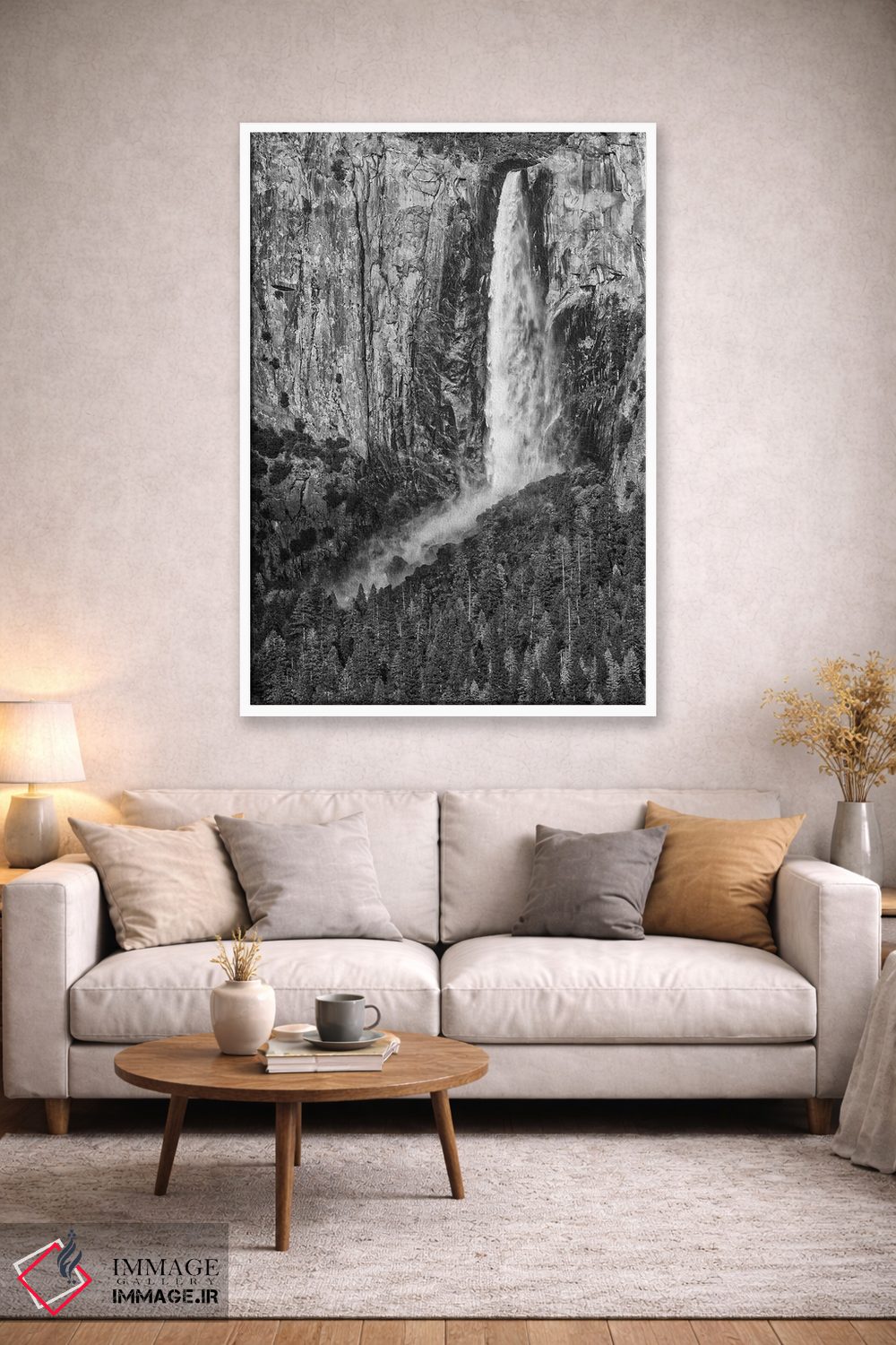 تابلو دکوراتیو California, Yosemite, Bridal Veil Falls,آمریکا، کالیفرنیا، یوس… اثر جان فورد - D1W