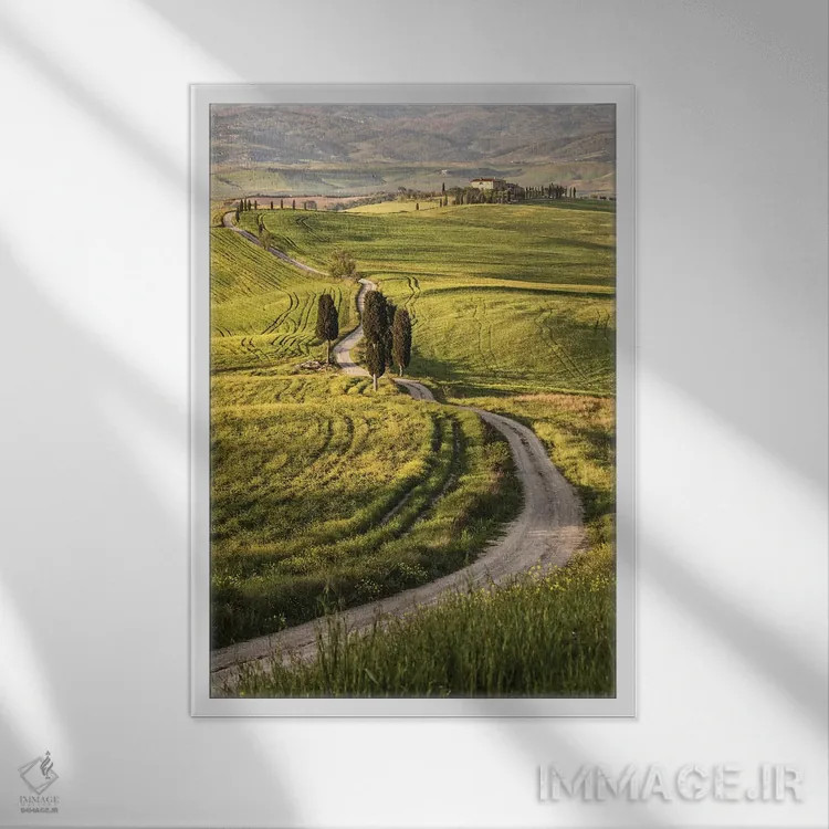 تابلو دکوراتیو Italy, Tuscany, Val D'Orcia,اروپا، ایتالیا، توسکانی، واله دورچ… اثر جان فورد - نمای قابدار سفید
