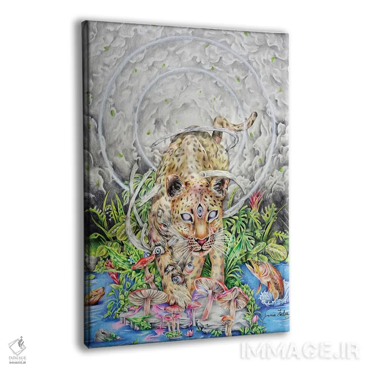 تابلو دکوراتیو گربه ملوس اثر جیمی فوربز - نمای پرسپکتیو محصول