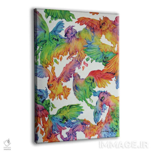 تابلو دکوراتیو رژه جغدها اثر جیمی فوربز - نمای پرسپکتیو محصول