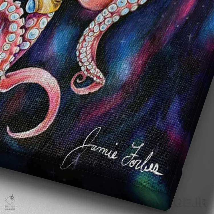 تابلو دکوراتیو غوطه وری عمیق اثر جیمی فوربز - نمای نزدیک بافت بوم