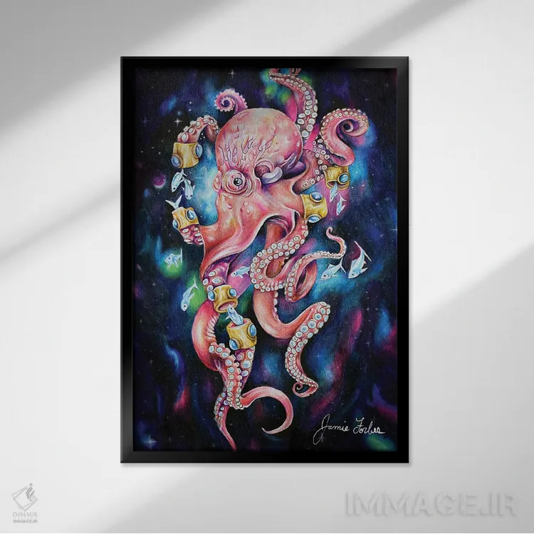 تابلو دکوراتیو غوطه وری عمیق اثر جیمی فوربز - نمای قابدار مشکی