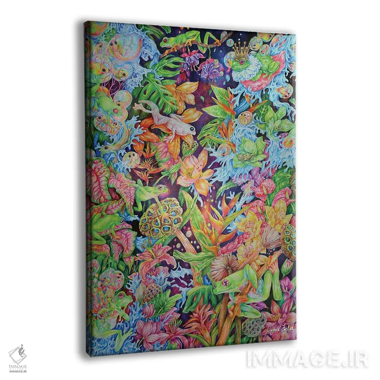 تابلو دکوراتیو قورباغه های کیهانی اثر جیمی فوربز - نمای پرسپکتیو محصول