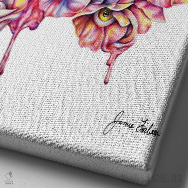 تابلو دکوراتیو موو اثر جیمی فوربز - نمای نزدیک بافت بوم