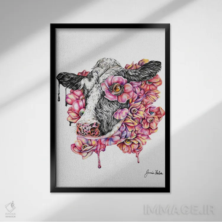 تابلو دکوراتیو موو اثر جیمی فوربز - نمای قابدار مشکی