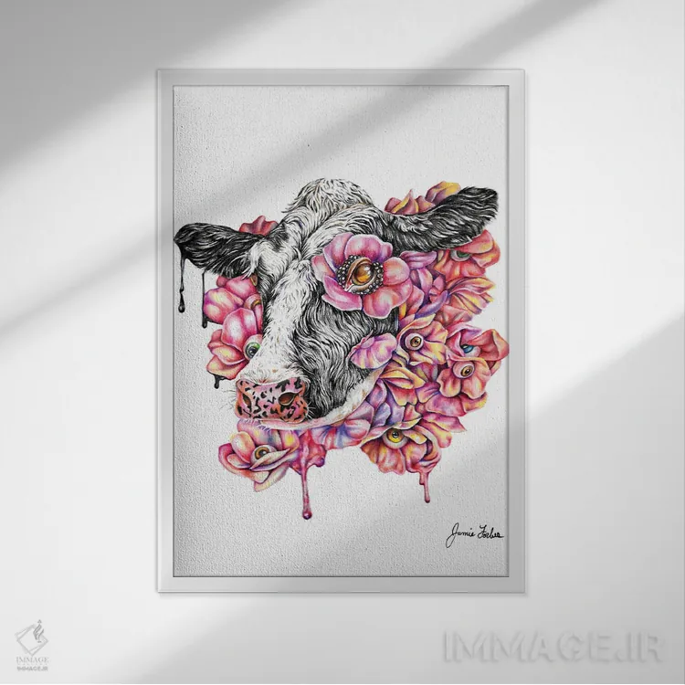 تابلو دکوراتیو موو اثر جیمی فوربز - نمای قابدار سفید