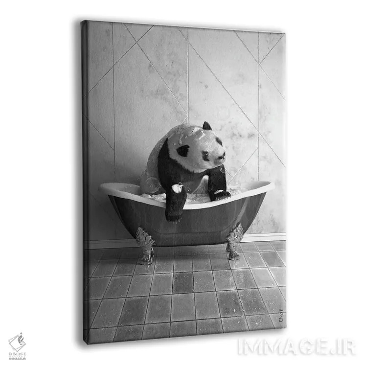 تابلو دکوراتیو پاندا روی توالت اثر جوفری فیلیپ - نمای پرسپکتیو محصول