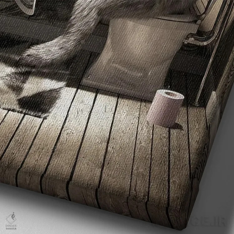 تابلو دکوراتیو کوالا روی توالت اثر جوفری فیلیپ - نمای نزدیک بافت بوم