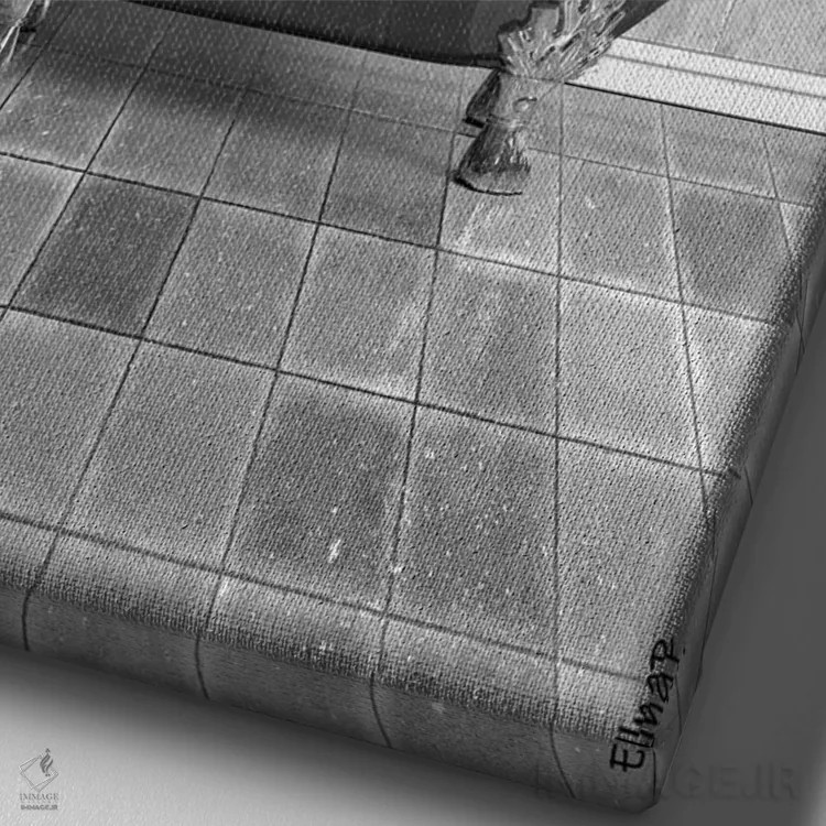 تابلو دکوراتیو پنگوئن در وان اثر جوفری فیلیپ - نمای نزدیک بافت بوم