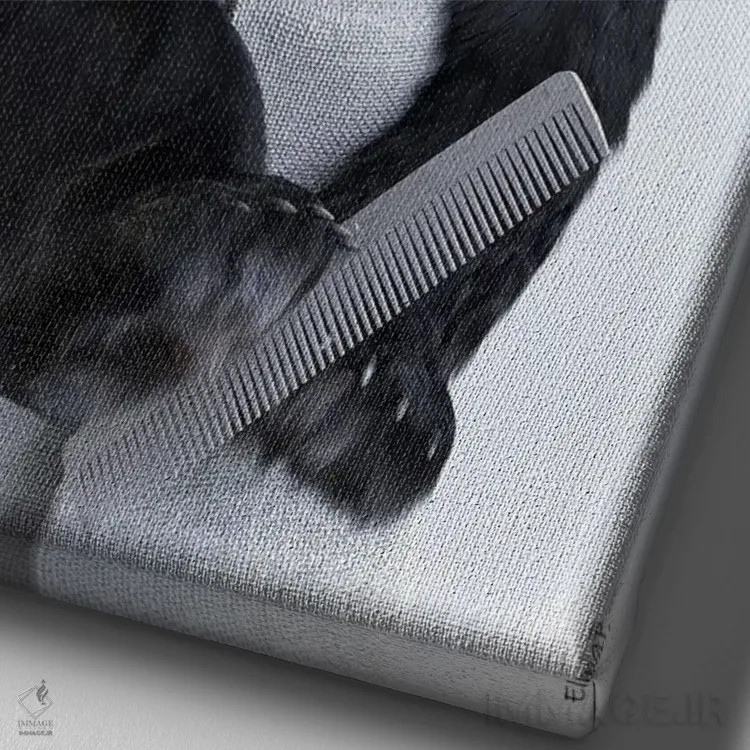 تابلو دکوراتیو پاندا در وان، حیوانات با حوله حمامی اثر جوفری فیلیپ - نمای نزدیک بافت بوم