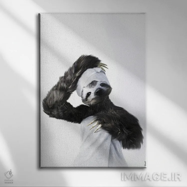 تابلو دکوراتیو تنبل در وان اثر جوفری فیلیپ - نمای روبهرو روی دیوار