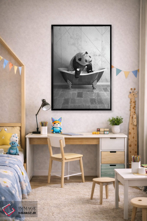 تابلو دکوراتیو پاندا روی توالت اثر جوفری فیلیپ - D2B